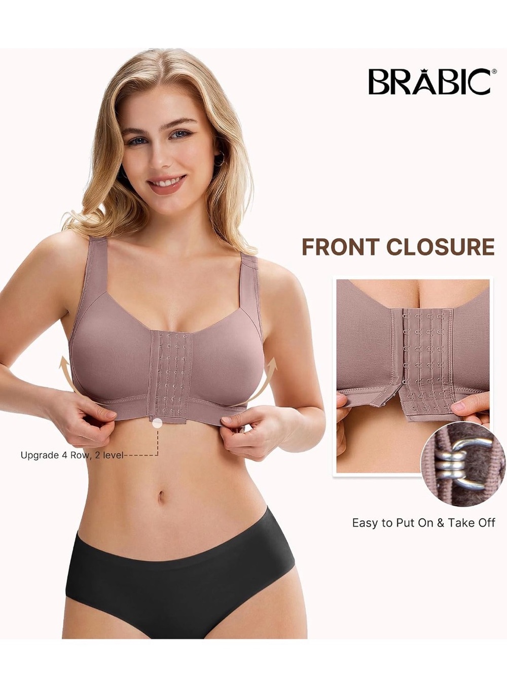 Front Closure Post Surgery Compression Bra adjustable straps 2XL